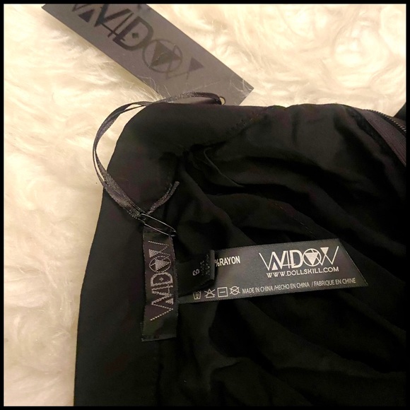 Long black left Split tight skirt with buckles - Picture 5 of 8